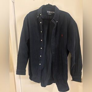 Ralph Lauren Men's Navy Blue Corduroy Button Down